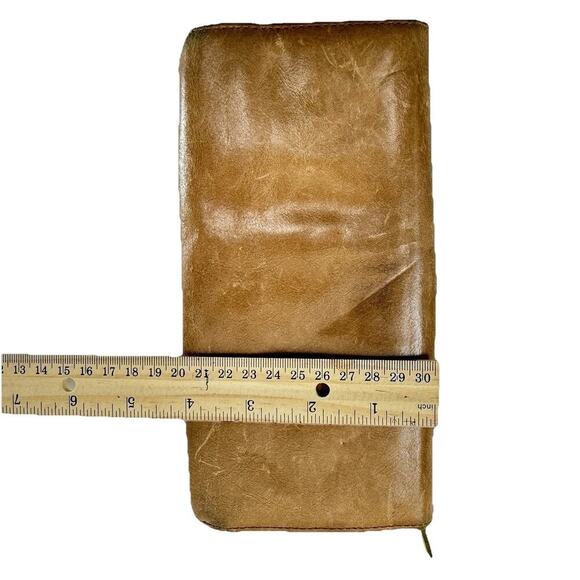 HOBO Rachel Continental Wallet Kiss Clasp Gold Hardware Tan Leather - Picture 12 of 13